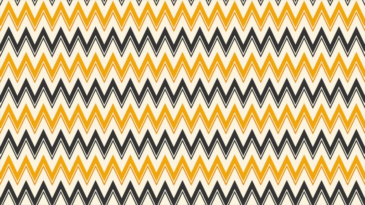 Animeret chevron zigzagmønster med orange og sorte striber.