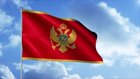 montenegro flag waving in the wind