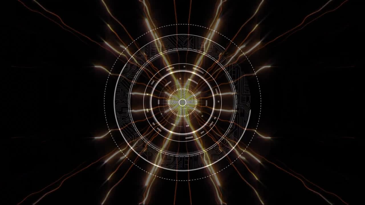검은색 배경에 대한 추상적인 패턴 위에 애니메이션 로딩 서클
