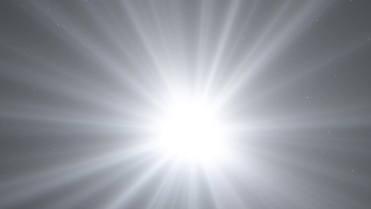 Transition video material with white light spreading from the center of the screen centered white