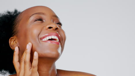 Rostro,-Mujer-Negra-Y-Felicidad-Por-La-Belleza.