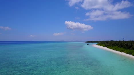 Breathtaking-Seychelles-tropical-island,-aerial-push-over-turquoise-ocean-4k