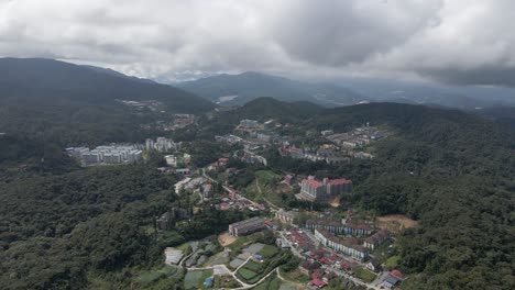 clean mountain air: cameron highland mtn aerial over tanah rata, mal