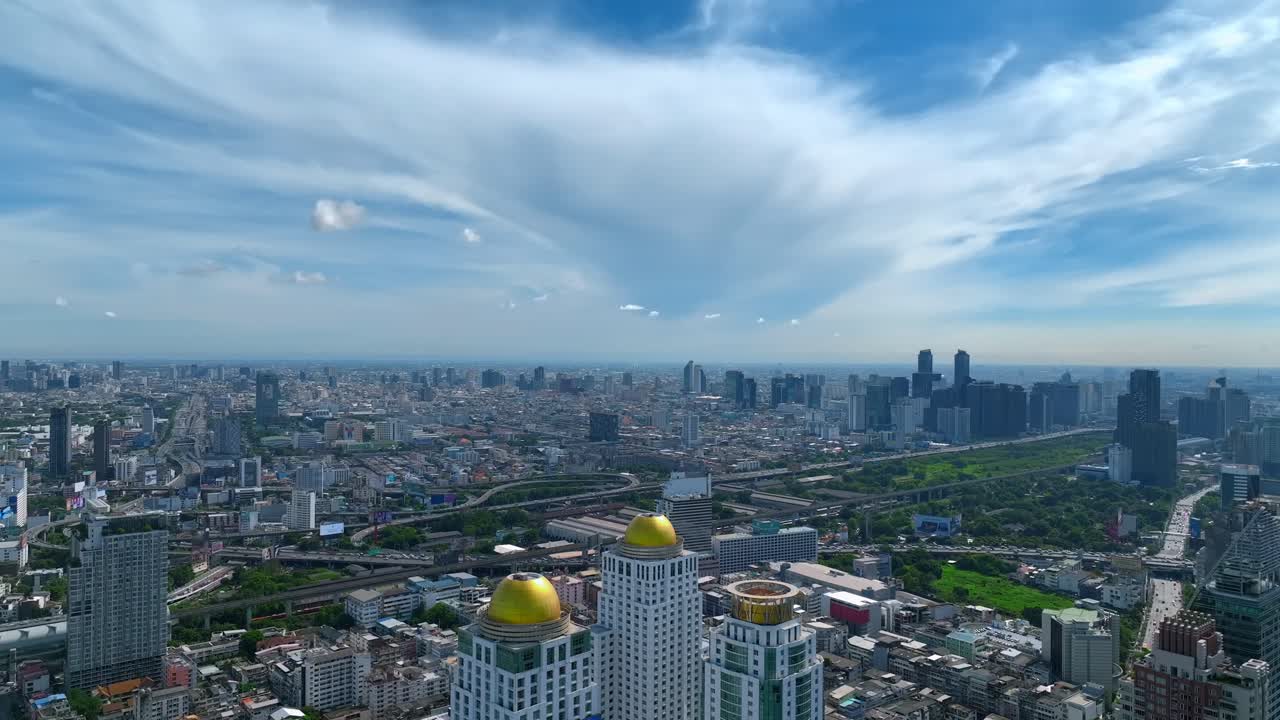 imágenes aéreas del centro de la ciudad de bangkok - drone