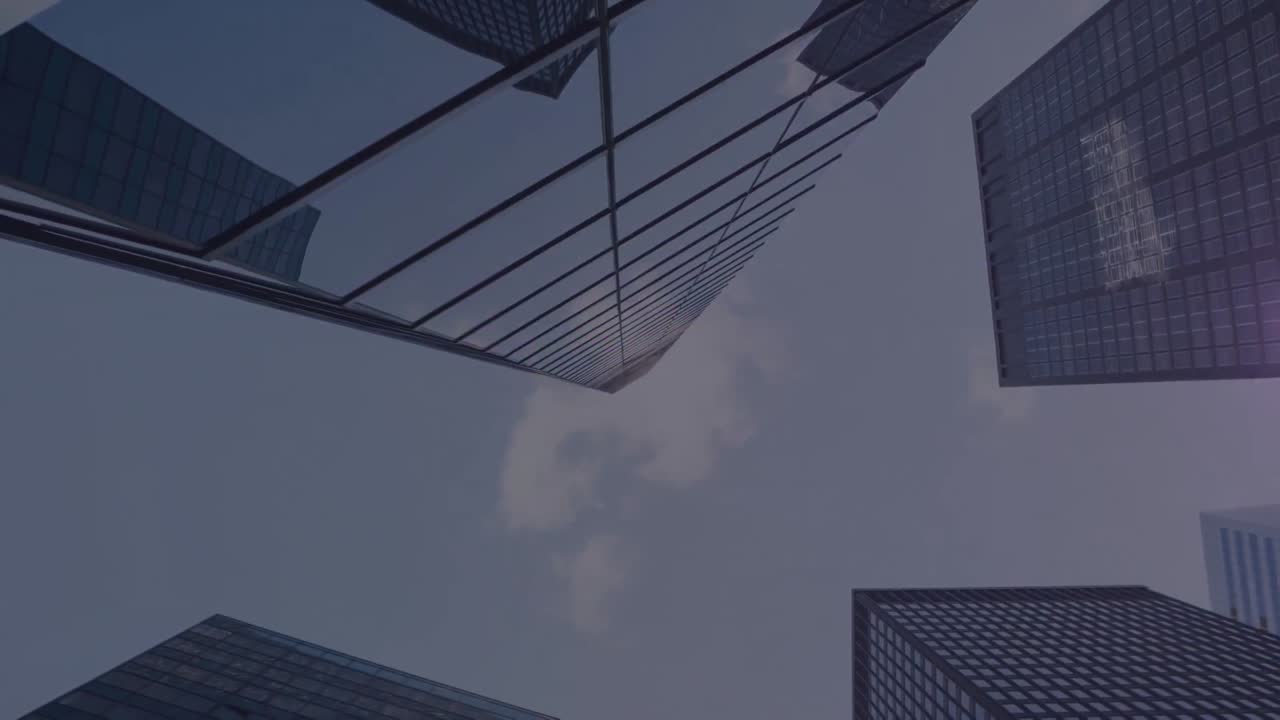 Animation of light trail over cityscape