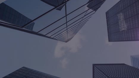 animation of light trail over cityscape