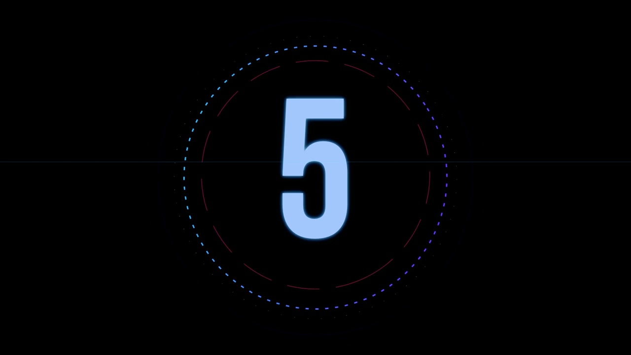 Digitaler Countdown-Timer von Zehn bis Null.