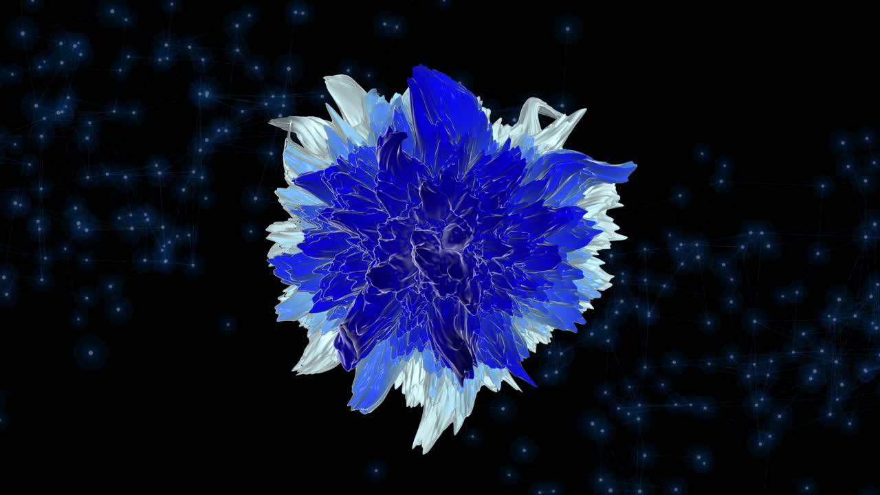Blue Simulated biotech Scan of human Jurkat Cell Growth on Black screen