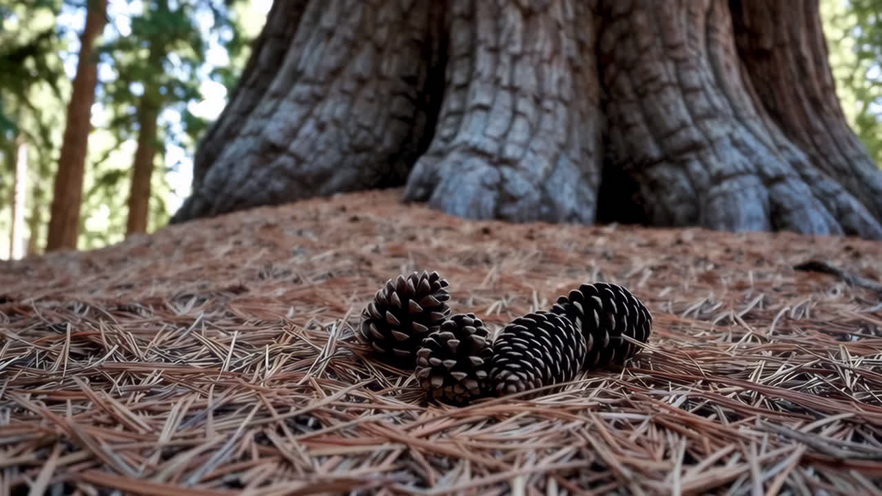Pine Cones Under a Giant Sequoia