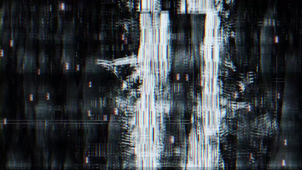 Dark abstract background digital noise sparkling data particles futuristic signal rain shimmering