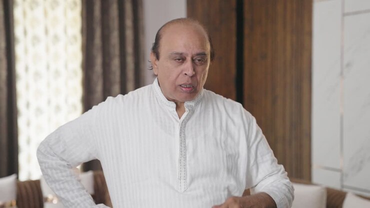 Tired Indian old man yawning and feeling sleepy