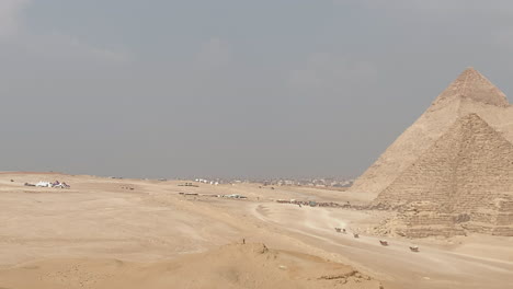 panoramic view of three main pyramids in egypt