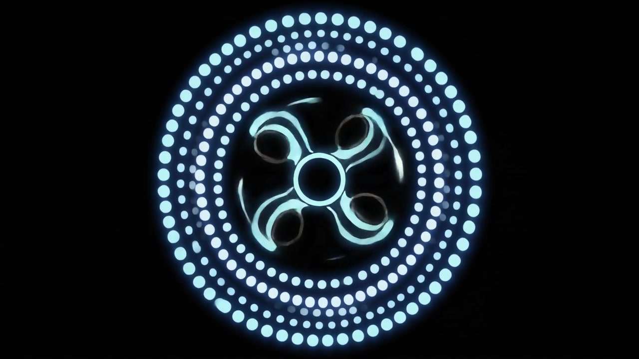 Glowing Fidget Spinner Animation with Concentric Light Rings