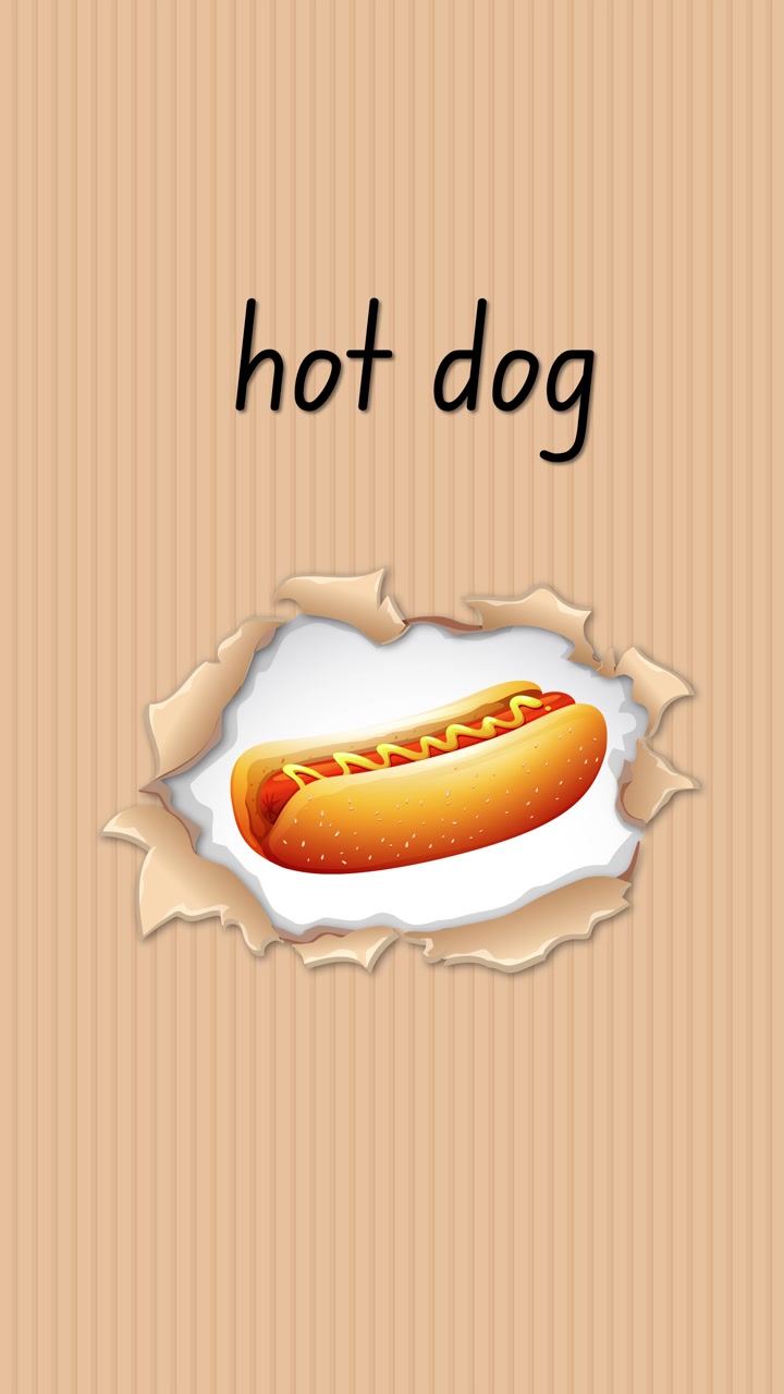 Animated educational video teaching the letter H using a hot dog illustration and handwriting practice