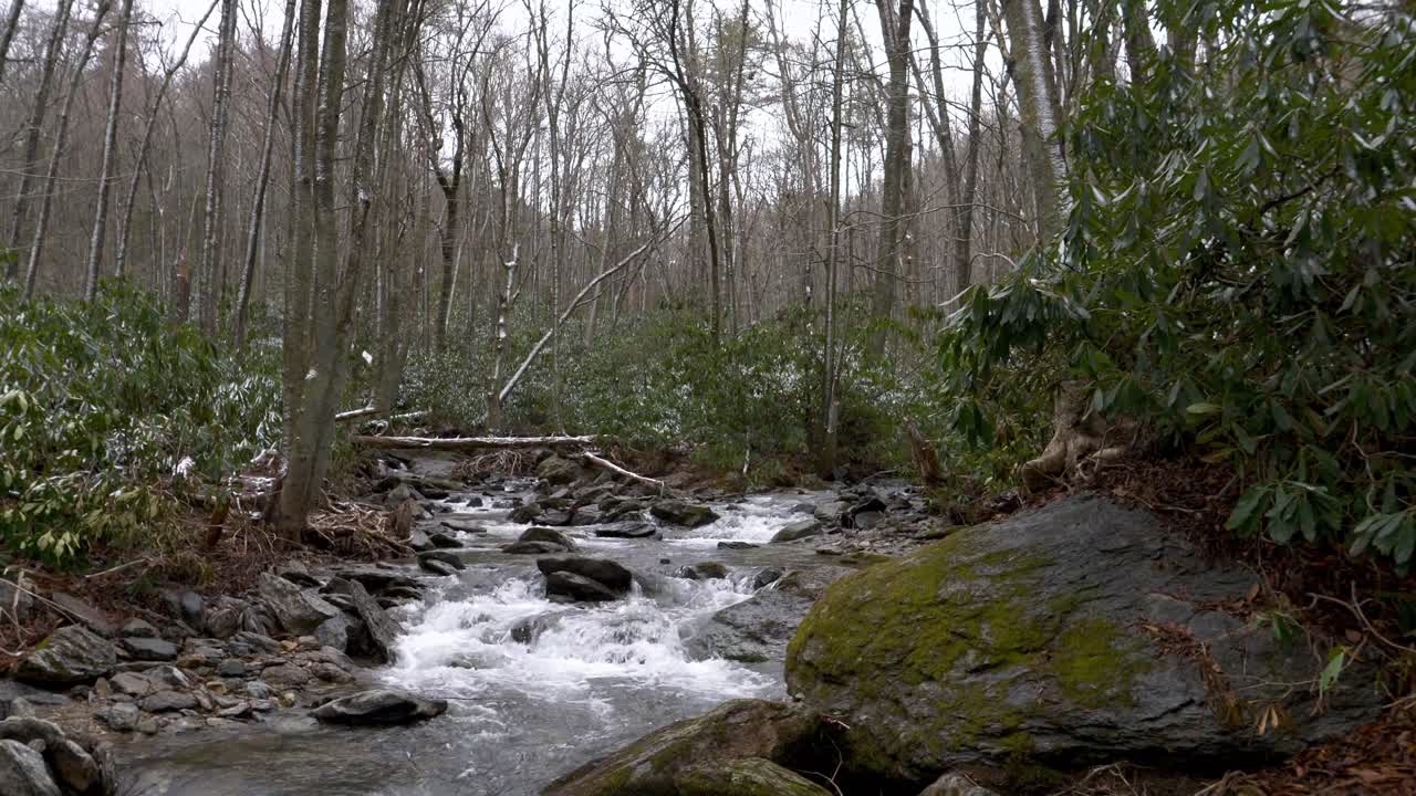 arroyo que fluye cerca de boone nc, carolina del norte en los apalaches