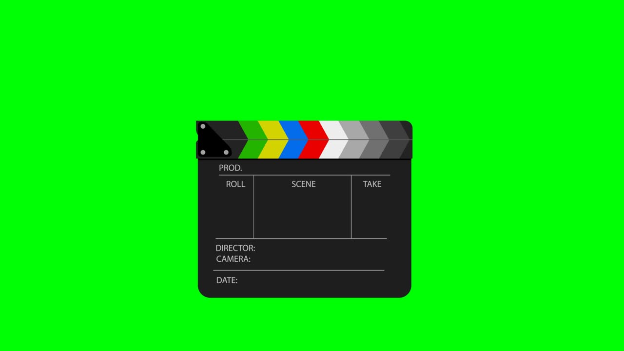 clapperboard aislado en el fondo de chromakey.