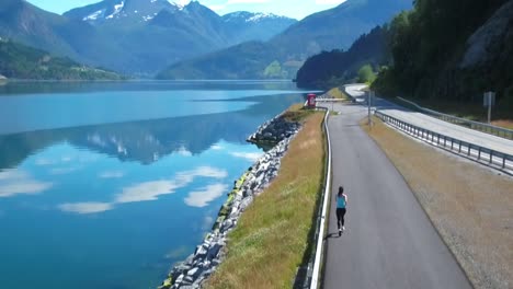 woman jogging outdoors