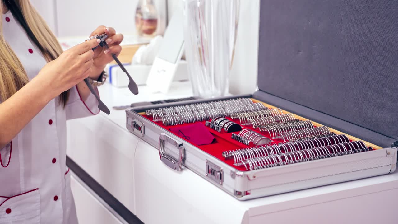 Modern ophthalmology clinic. Tools for checking the eye vision and eye health