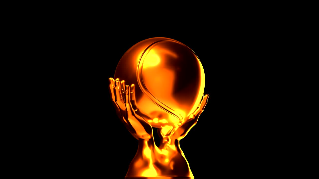 알파 채널을 가진 루프 가능한 금 테니스 컵