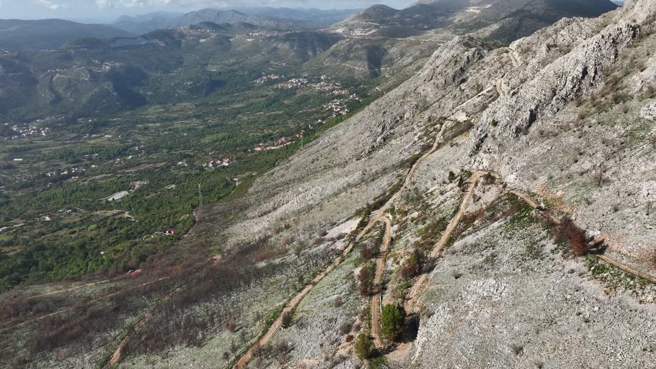 paisaje montañoso serbio con carreteras sinuosas