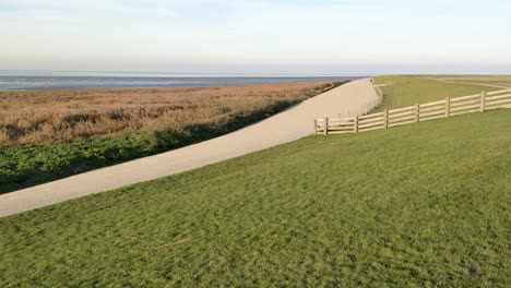 dutch dike on the waddensea netherlands unesco world herritage