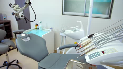 interior of a dentists office and special equipment