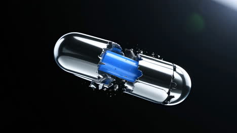 exploded capsule showing its inner components