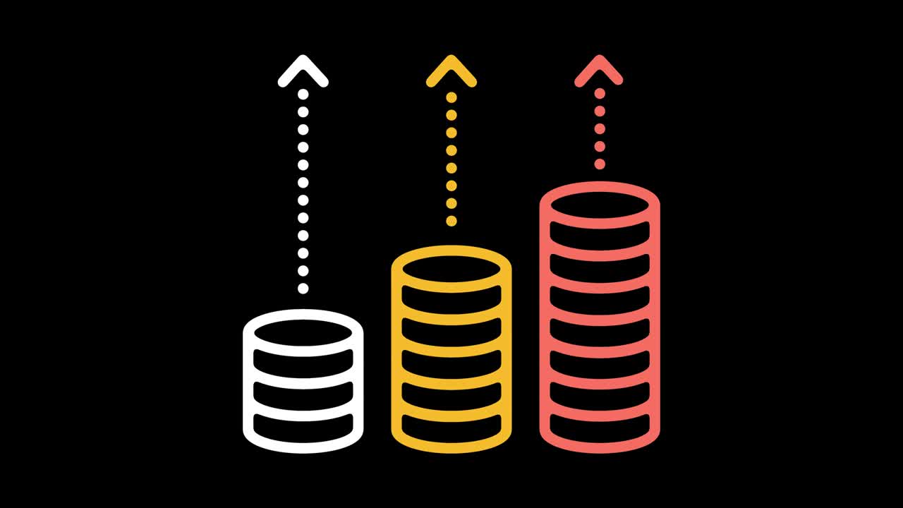 Growth Rates Line Icon Animation with Alpha