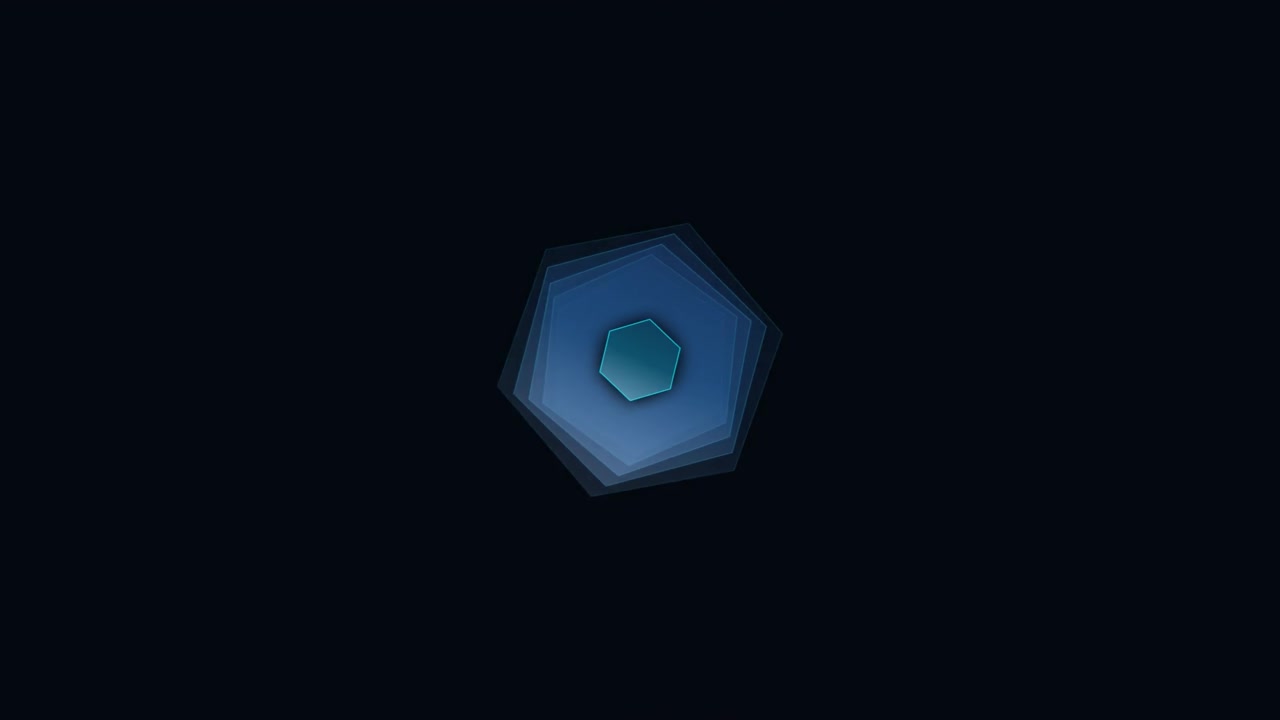 Motion Graphic Geometrica Astratta Blu Esagonale