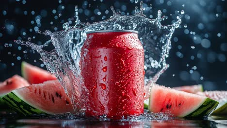 watermelon soda can splash