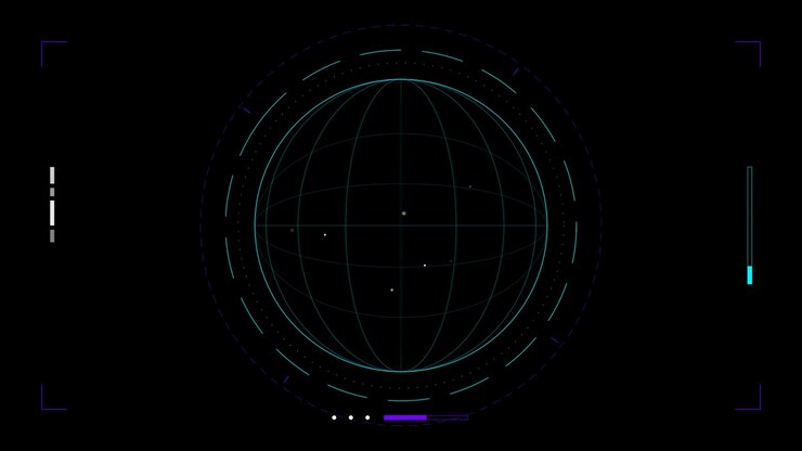 Digital Globe Interface with Scanning Radar Animation