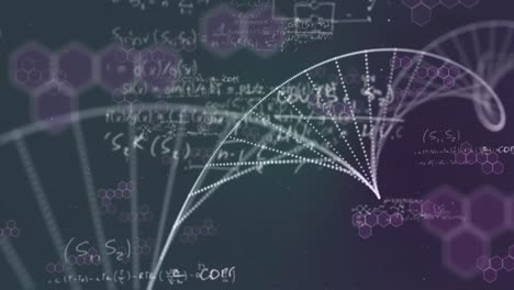 animación del procesamiento de datos y puntos de luz sobre las células del virus