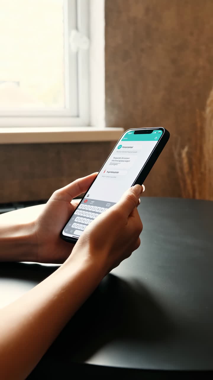 manos escribiendo en un teléfono inteligente