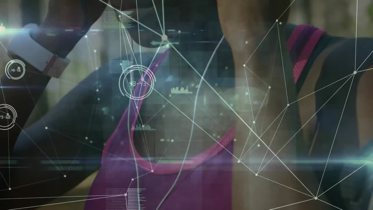 숲에서 운동하는 여성에 대한 연결 네트워크의 활성화