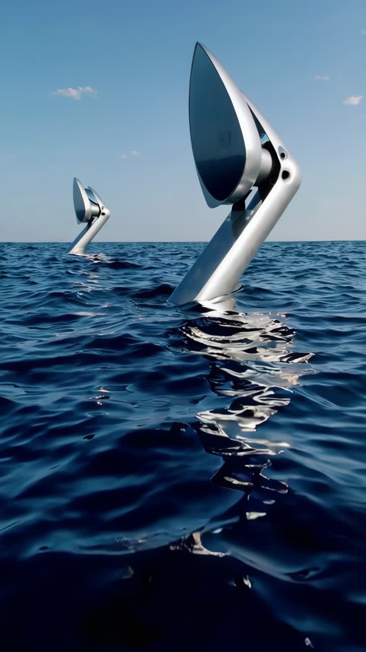 Abstract Metal Sculptures in the Ocean