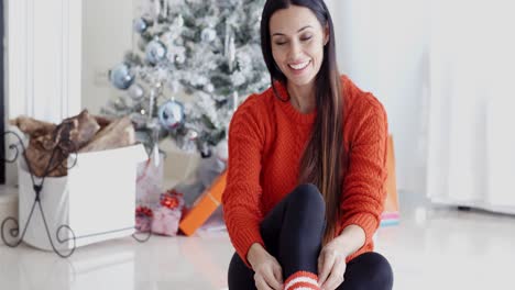 Young-woman-relaxing-over-the-Christmas-season