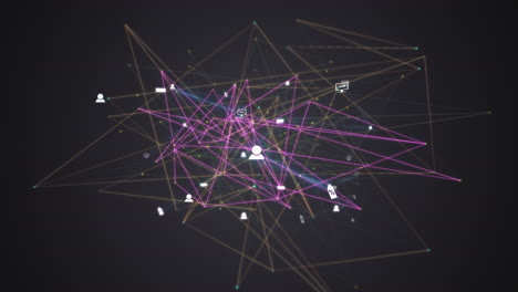 extensión de meta verso internet de las cosas animación en red sobre fondo negro