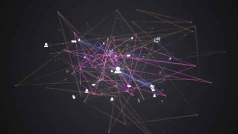 extending meta verse internet of things network animation on black background