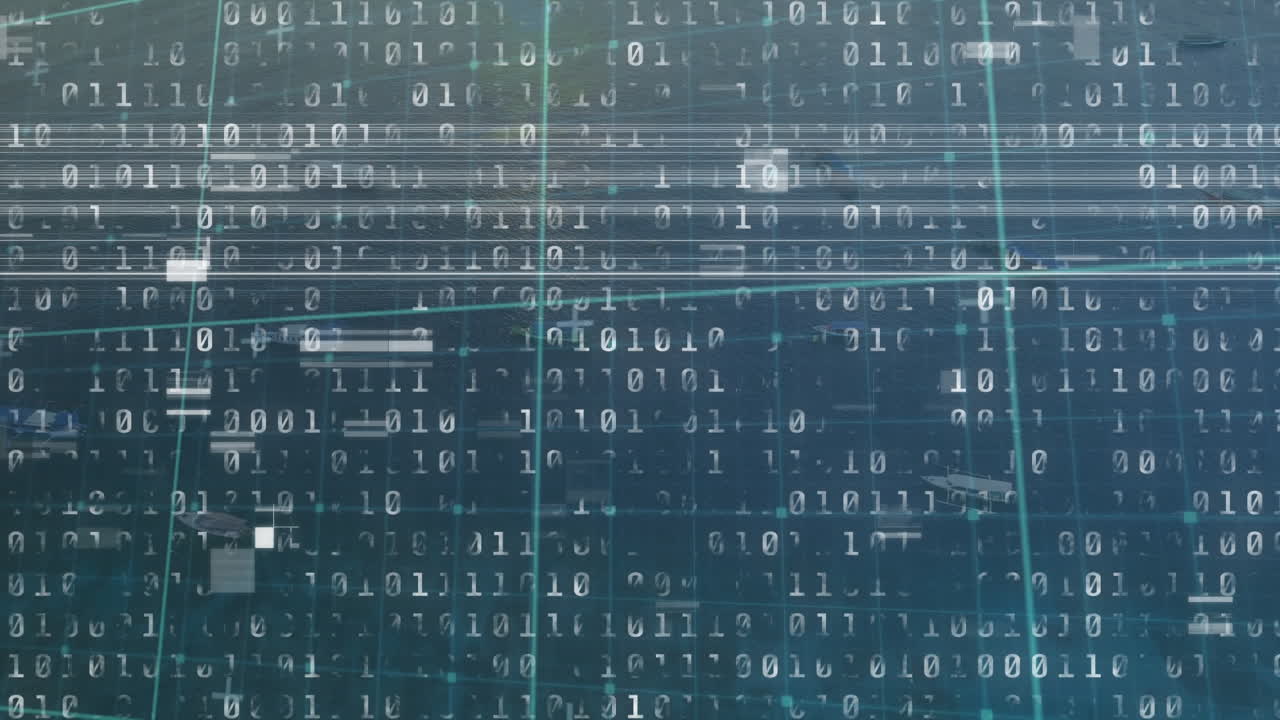 Animation of data processing over sea