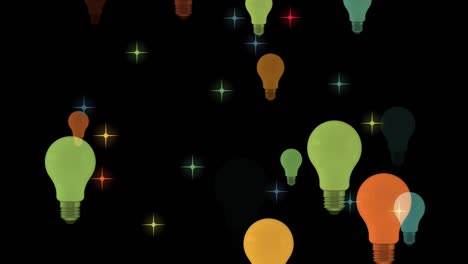 4k abstract loopable light bulb animation, black color background