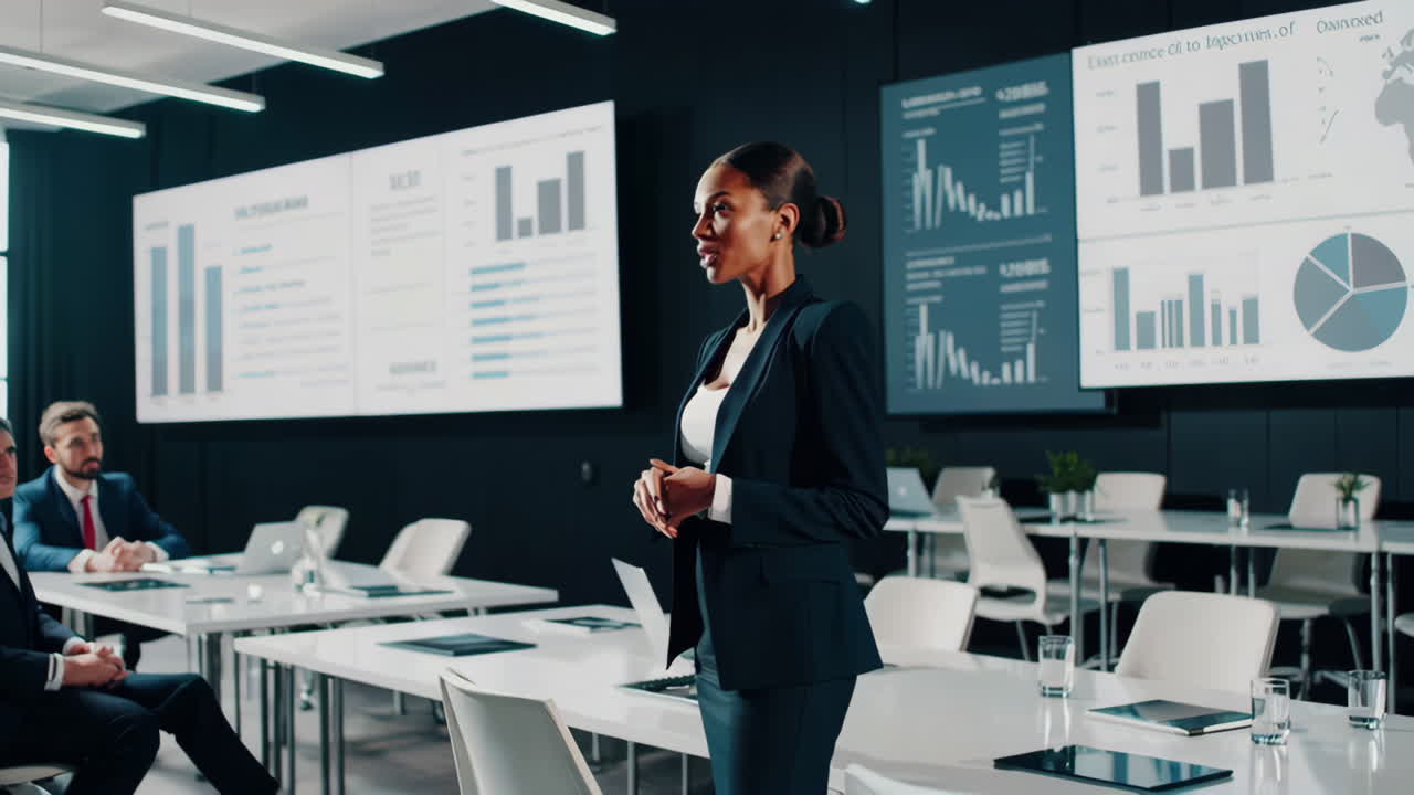 Professional Woman Leading a Business Presentation