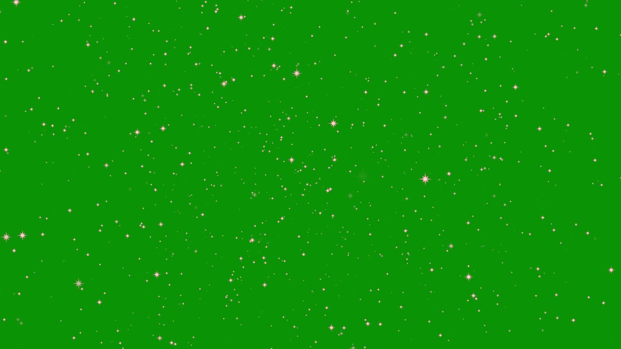 las estrellas brillan efecto en la animación de fondo de pantalla verde. brillo decoración festiva o de vacaciones. navidad estrella rosa brillo animación 4k. llave de croma bucle sin costuras.