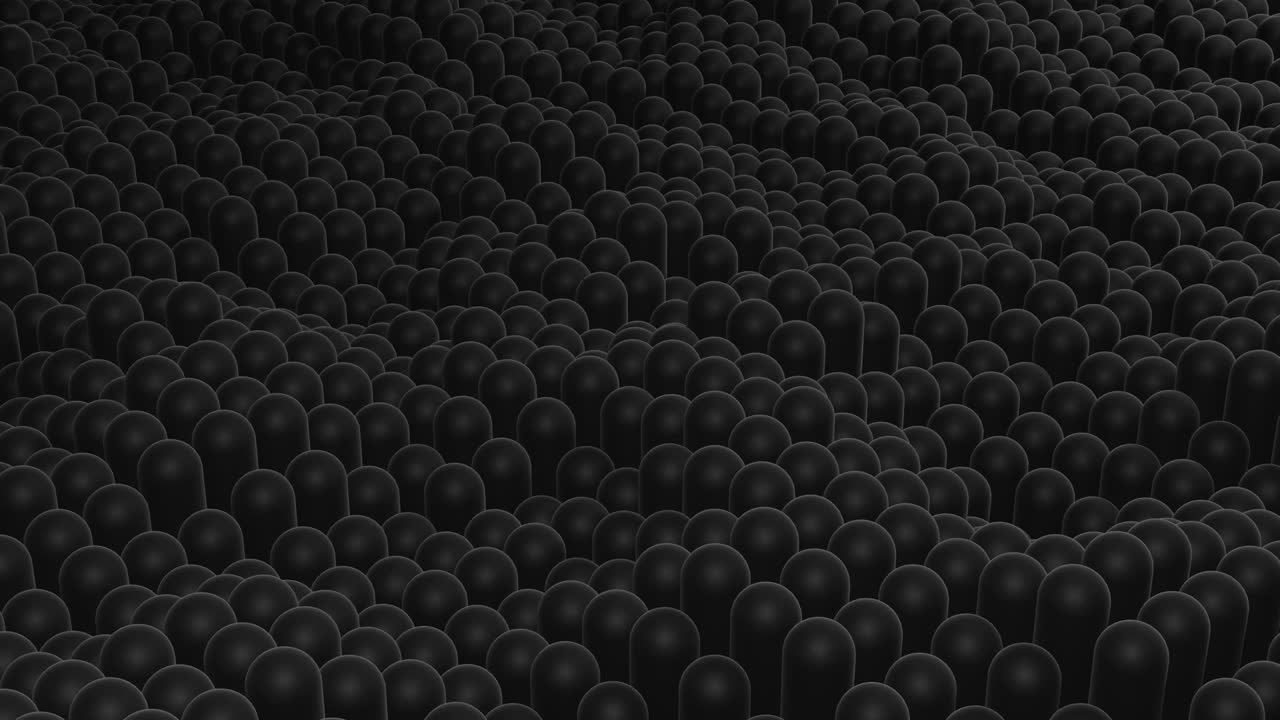 movimiento ondulado de formas 3d redondas negras. animación en bucle gráfico de movimiento simple