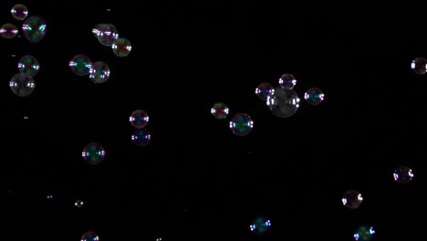 soap bubbles on black background