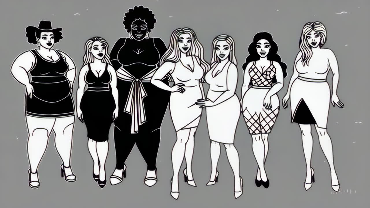 Diverse Group of Stylized Women Illustrations