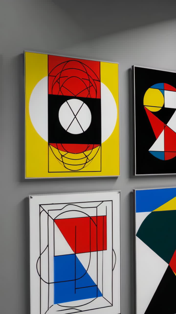 Collection of Bauhaus-style Abstract Geometric Art Prints
