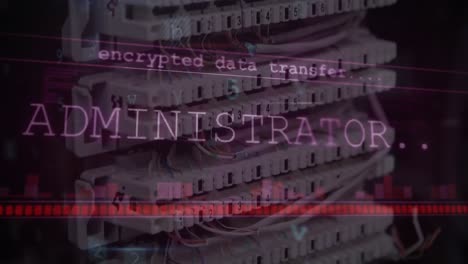 animación del procesamiento de datos a través de un servidor informático