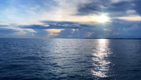 beautiful cloud formation on the horizon over the blue ocean in florida keys, usa