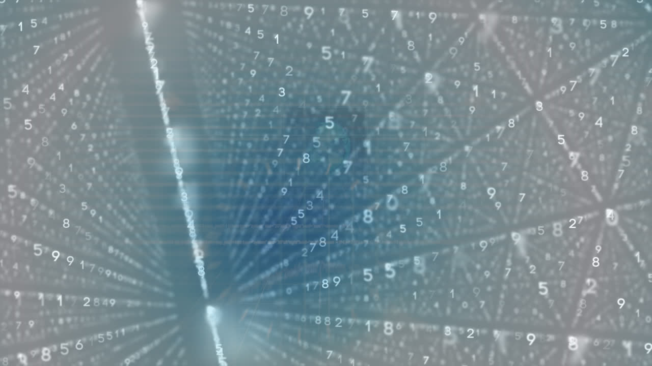 Animation of data processing and tablet over black background