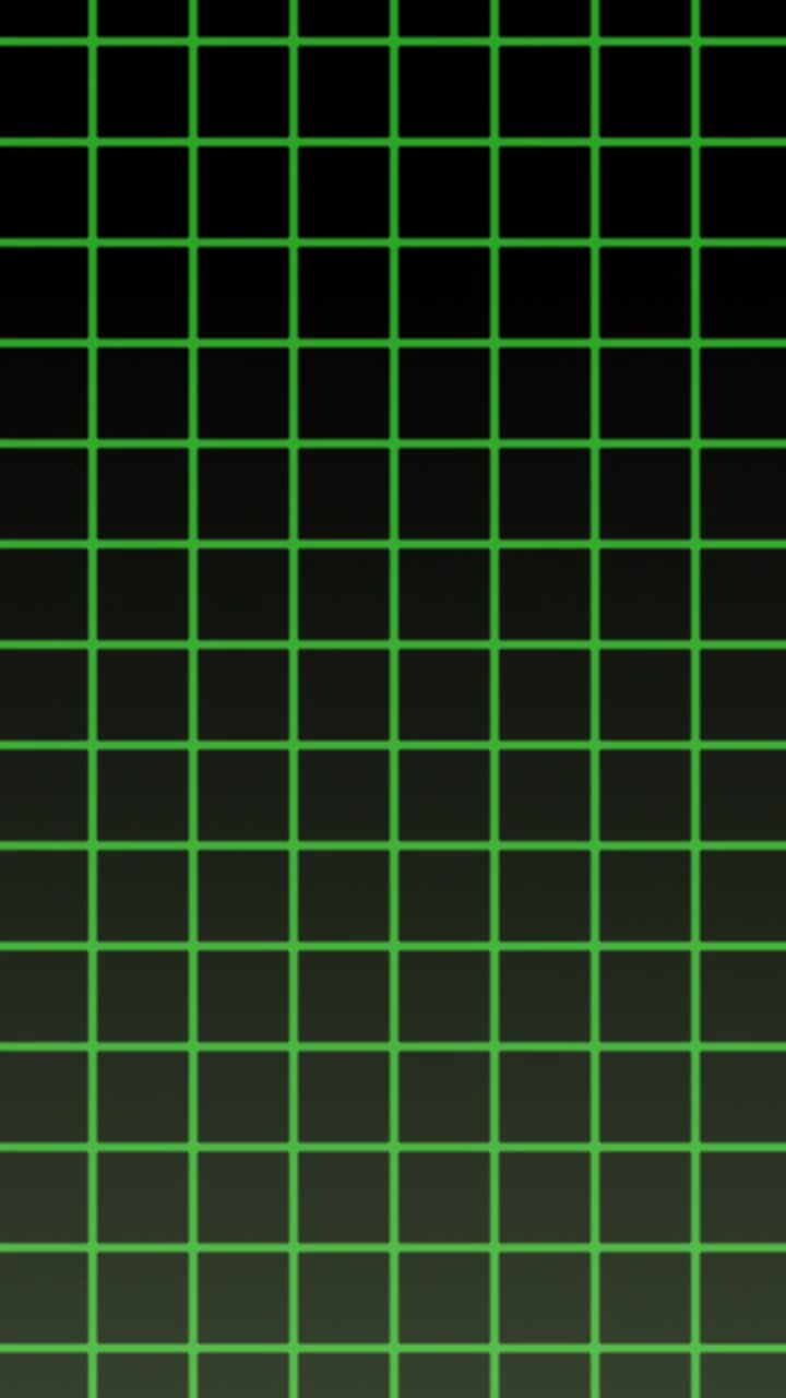 Seamless Loop of Green Grid Pattern on Black Background